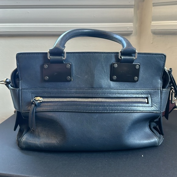 rag & bone Pilot Leather and Suede Satchel Bag - Picture 3 of 6